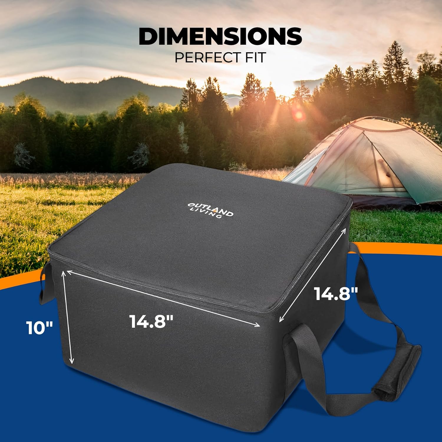 Outland Living Firecube Carry Bag - Fits Outland Living 14” Square Portable Propane Firecube Fire Pit – UV and Weather Resistant – Sturdy Grips for Easy Transport