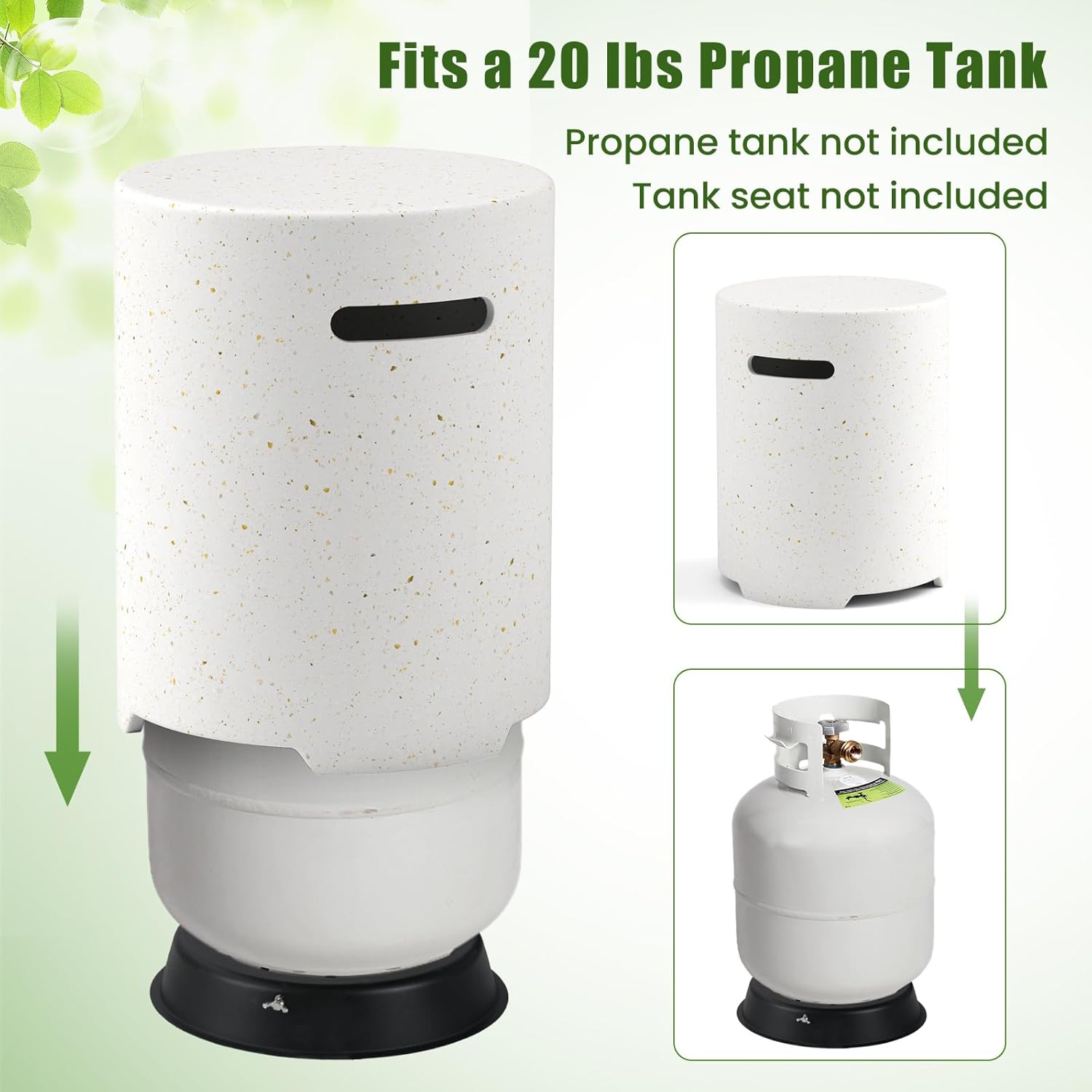 Happygrill Propane Tank Cover Table, Terrazzo Portable 16