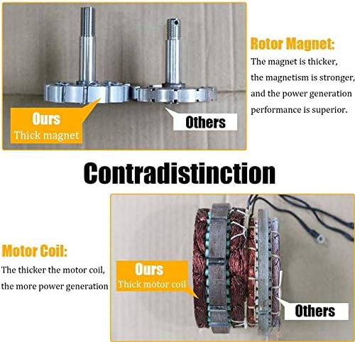 8000W 12/24 Volt Wind Turbines Horizontal Wind Generator 3/6 Blade Power Automatically Adjust Windward Direction Tail+Controller,6 Blades,12v