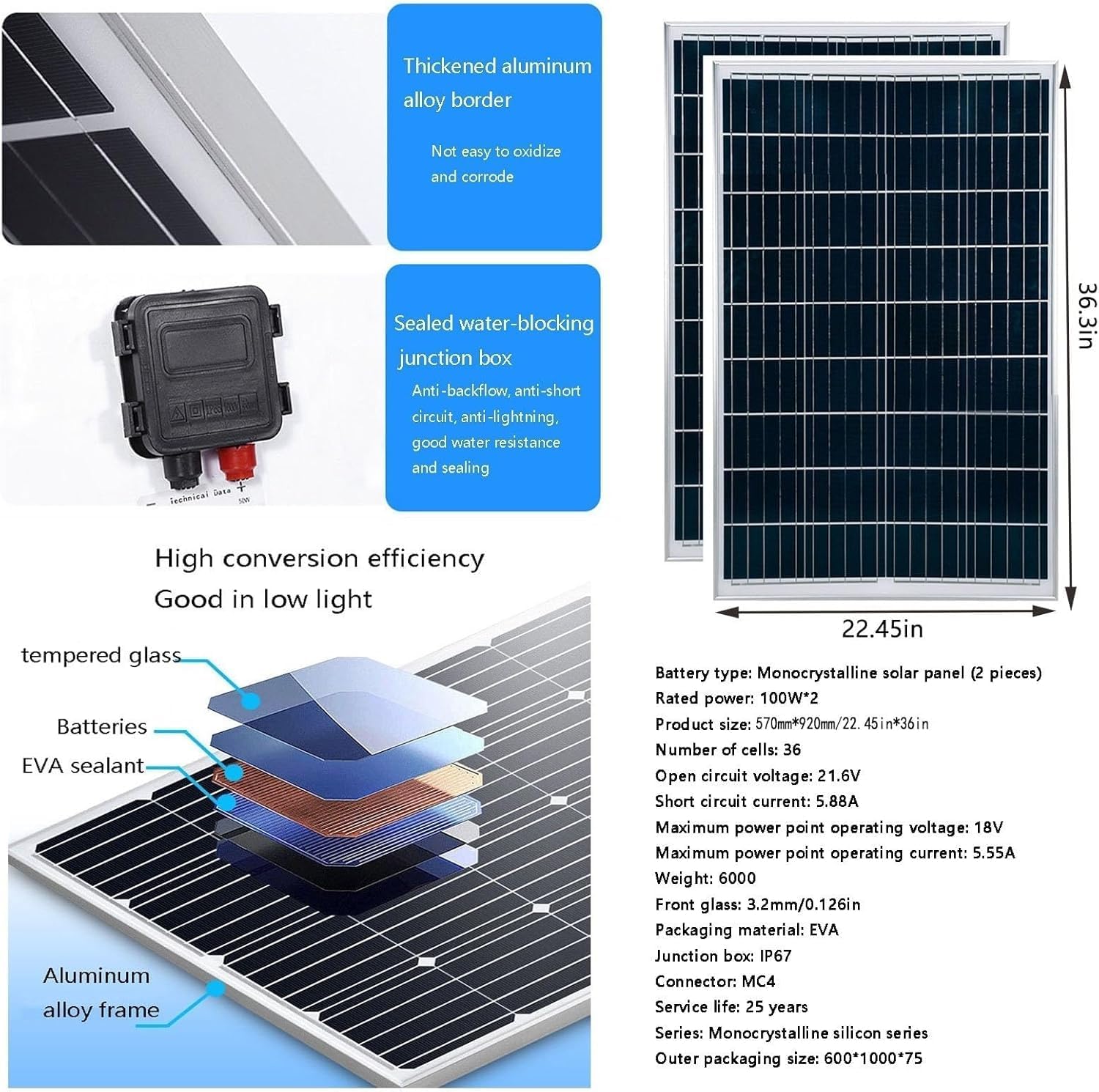 CAJUCA 9KW Wind Turbine Generator Kit Free Energy Windmill Vertical Axis Wind Turbine + 2 * 100W Photovoltaic Panels Breeze Start Wind