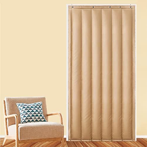 Thermal Insulated Door Curtain,Thicken Winter Warm Soundproof Door Curtain Insulated, Cotton Door Cover Soundproof Sheet, for Air Conditioner Heater Room/Kitchen