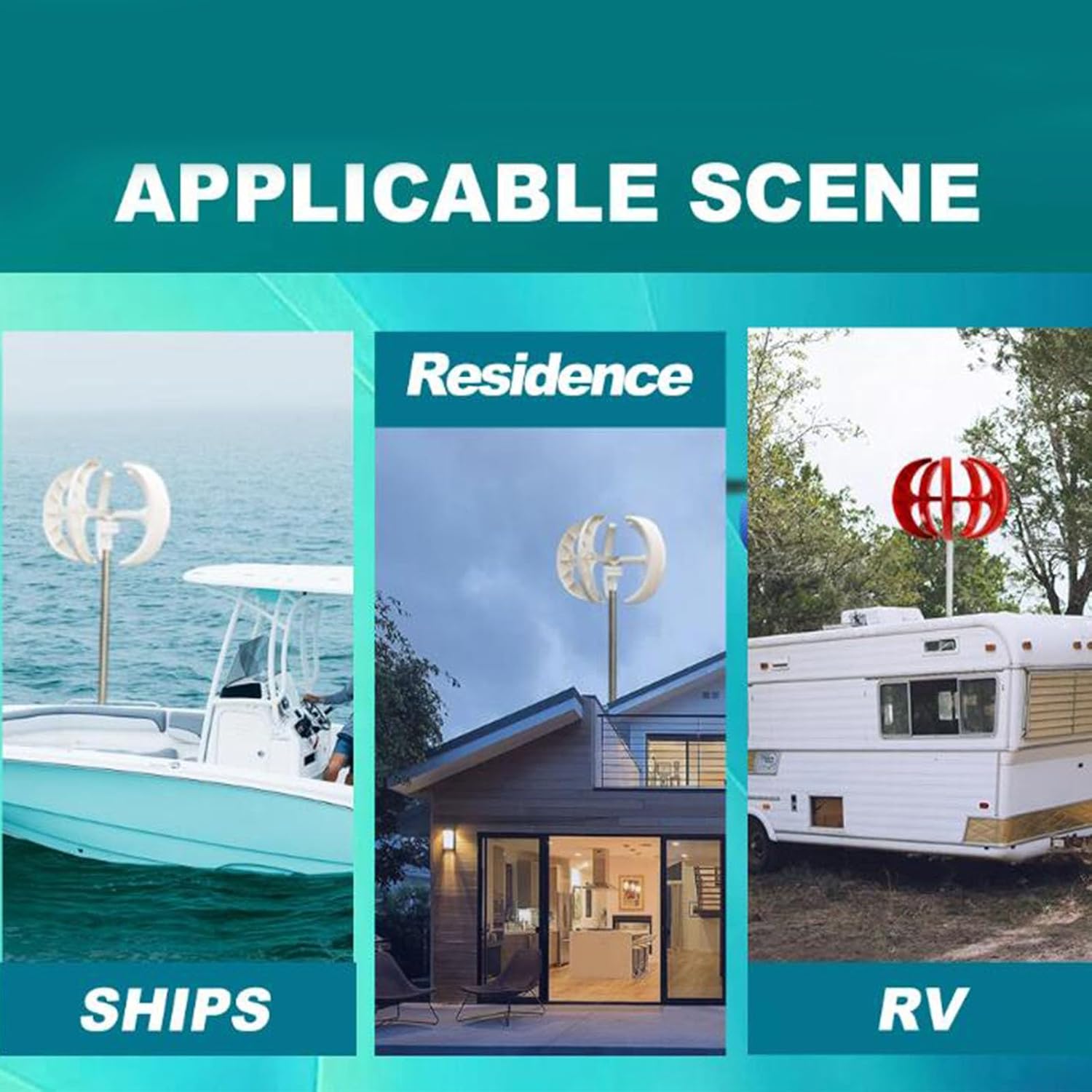 400W 12V 24V Wind Turbine Generator, 5 Blades Lanterns Wind Power Generator Kit Low Wind Speed Starting with Controller for Home, Camping