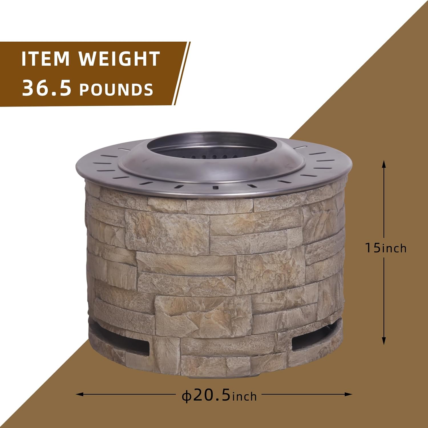 Stackstone Look Smokeless Firepit with Wood Pellet,Twig,Wood As The Fuel