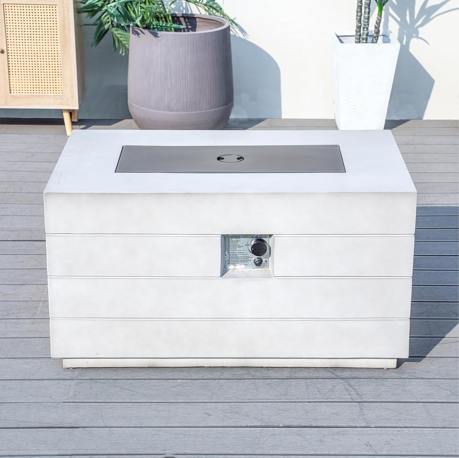 2-in-1 Outdoor Fire Table 50,000 BTU Stainless Steel Burner 42.5