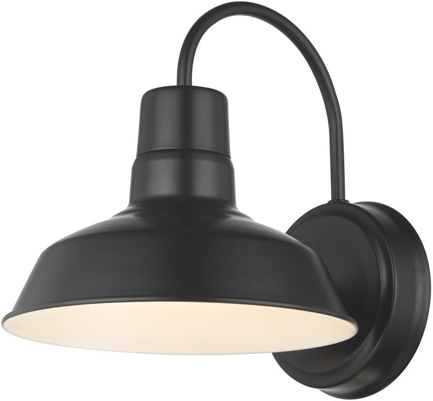Barn Light Gooseneck Arm Black 8.5-Inch Wide