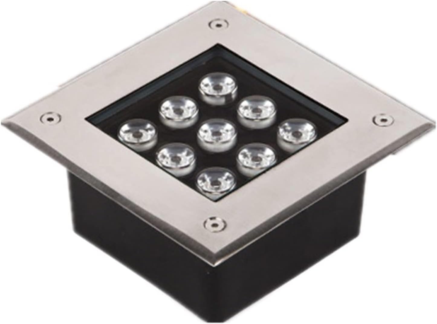 Ground LED Landscape Lamp - Outdoor Recessed Spot Light, AC85-265V Square Recessed Spot Light, IP67 Waterproof Outdoor Landscape Light Garden Ground Light, for Stairs, Architecture Lighting (Col