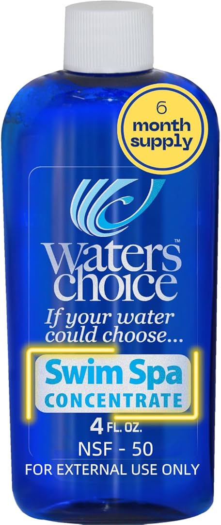 Waters Choice Water Clarifier Swim Spa Concentrate - The First and Only All Season Enzyme Application Designed Specifically for Indoor and Outdoor Swim Spas. 6 Month Supply. Minimal Sanitizer.