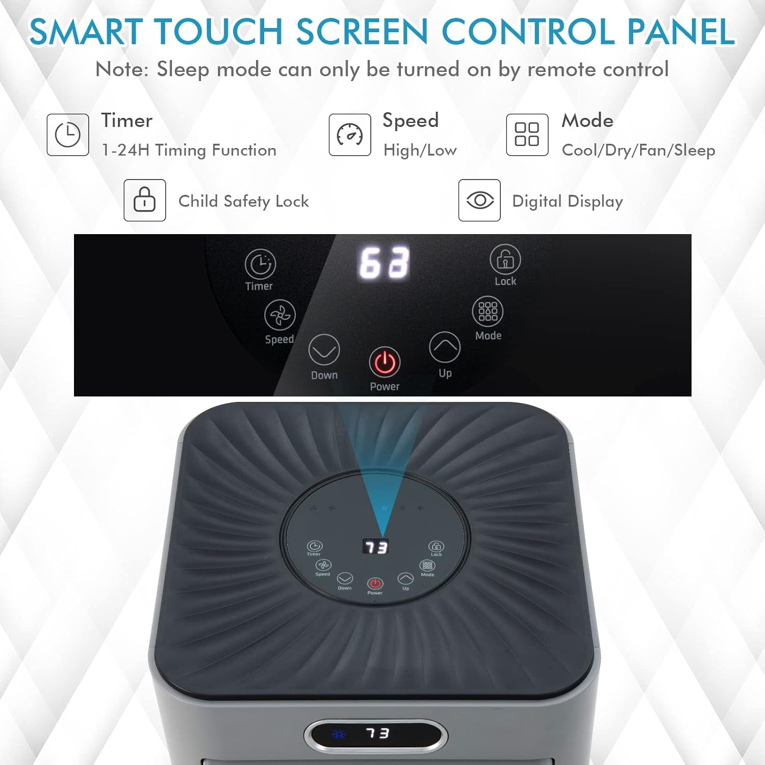 PETSITE Portable Air Conditioner, 3-in-1 AC Cooling Unit Dehumidifying, Fan & Air Cooler Function, Remote Control, Window Kit Included (10000BTU, Grey)