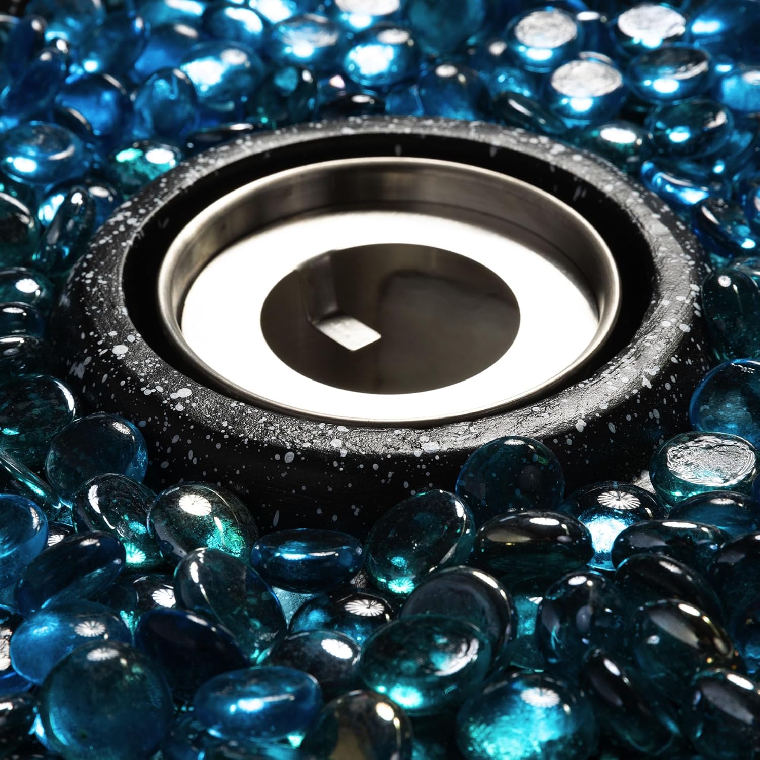 Tabletop Fire Pit (Black) – Portable Outdoor Propane Fire Pit with Lava Rocks, Patio, Deck, Backyard, Camping – Compact Stylish Design