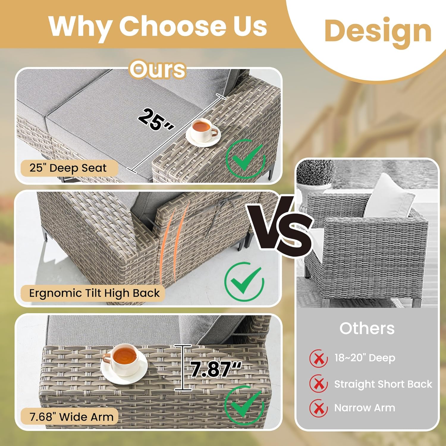 HOOOWOOO Outdoor Sectional Furniture Set with Fire Pit Table,9 Pieces Wicker Patio Conversation Sets,L Shape All Weather Outside Couch Sofa Set with Swivel Chairs Solar Table Ottoman,Charcoal Gray