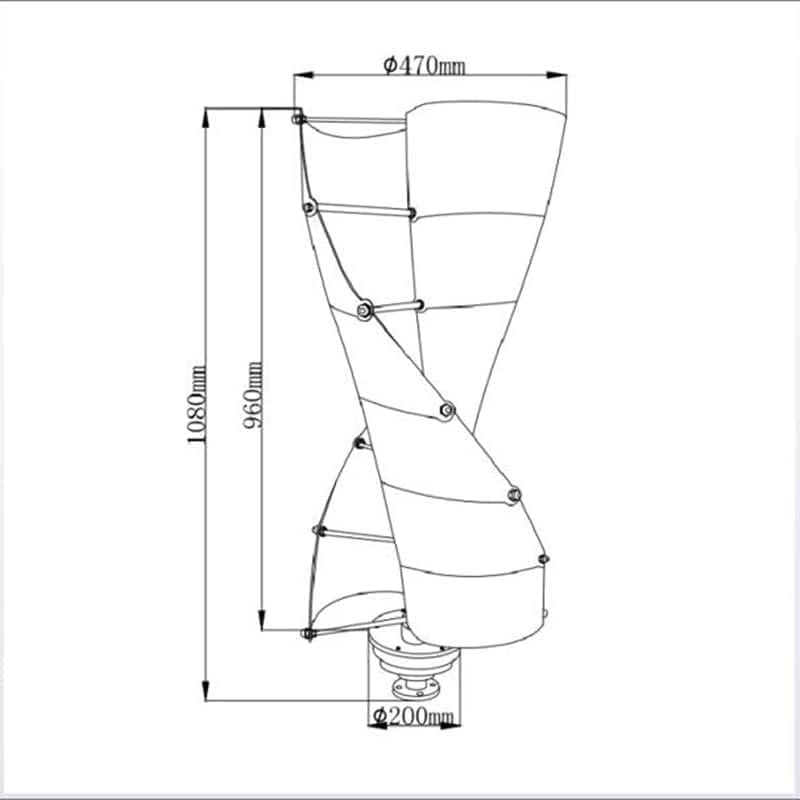 Vertical Spiral Wind Power Turbine Generator, 8000W Vertical Axis Breeze Start Wind-Solar Complementary +Magnetic Levitation Axis Wind Turbine Generator Power for Outdoor Garden
