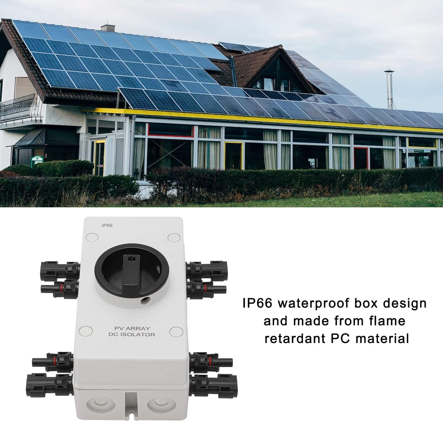 Solar Disconnect Switch, PV Isolator IP66 DC 1000V 32A, Grid Solar Power System Photovoltaic Circuit Isolator, for Solar Panels, RV, Boat