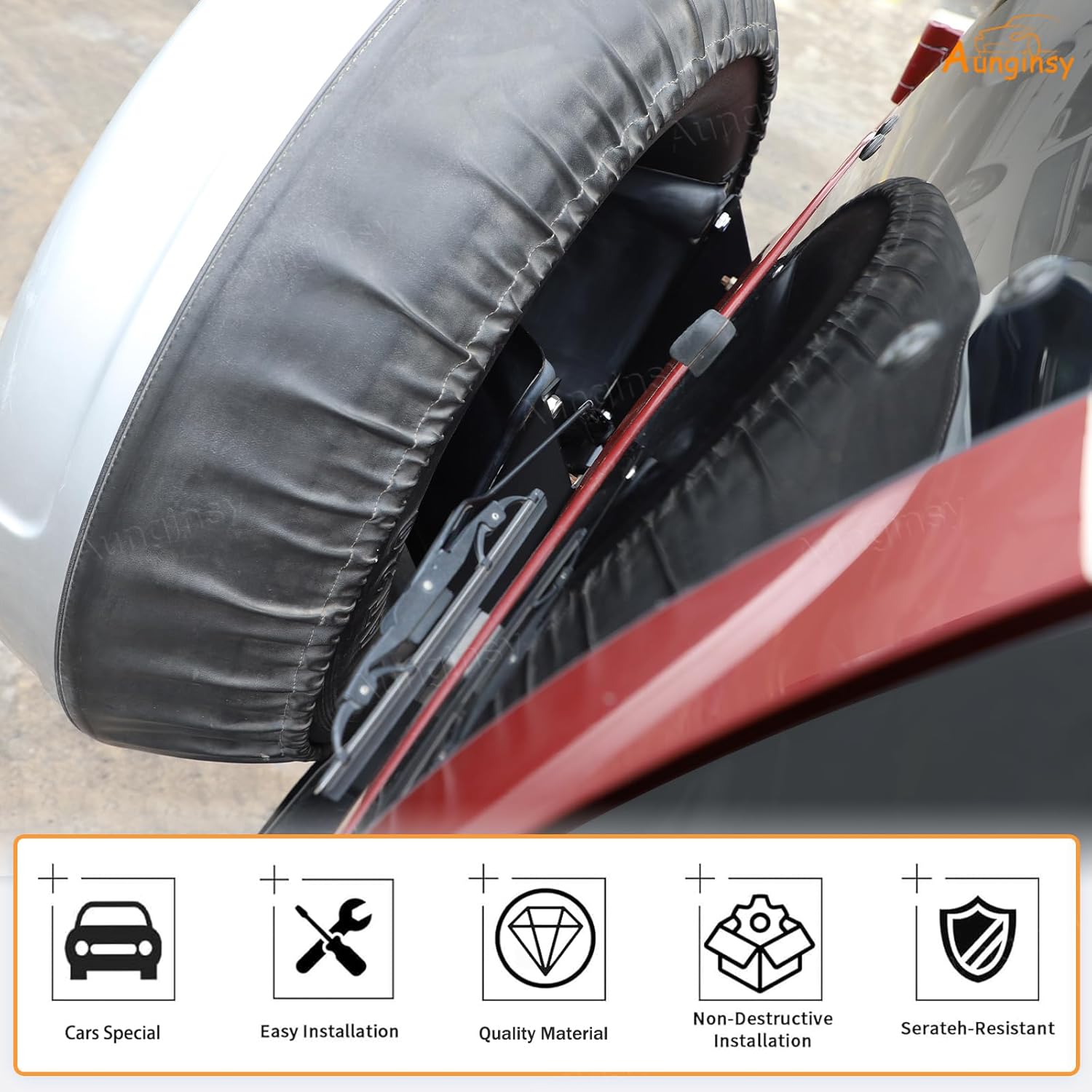 Aunginsy Car Spare Tire Carrier Mount Compatible with Toyota FJ Cruiser 2007-2021 Rear Spare Tire Height Increasing Bracket Rear Spare Wheel Heighten Holder Reinforcement Rack Replacement Accessories