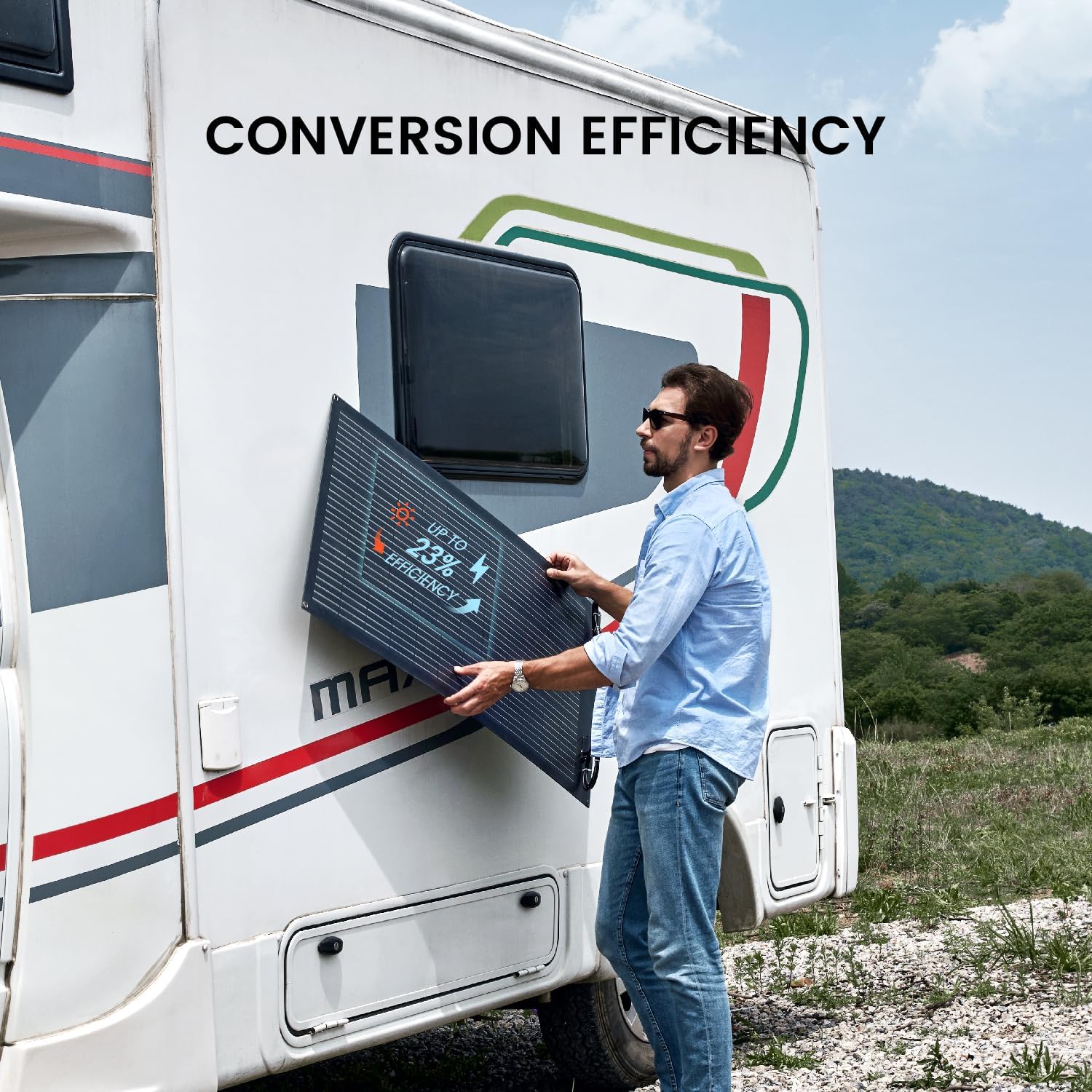 100 Watt Flexible Solar Panel 12V Monocrystalline 100W 12 Volt Semi-Flex ETFE Solar Panel Charger Off-Grid for Marine RV Trailer Boat Cabin Van Car Uneven Surfaces