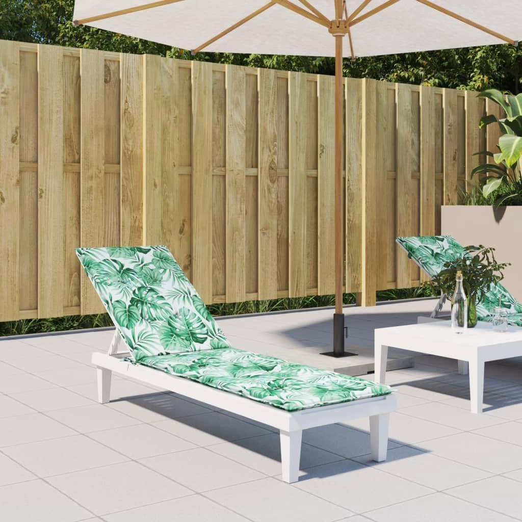 Deck Chair Cushion Leaf Pattern Oxford Fabric,Water-Resistant Deck Chair Cushion with Foam Fiber Filling for Patio, Yard, and Family Room Patio Furniture Accessories, Cushions