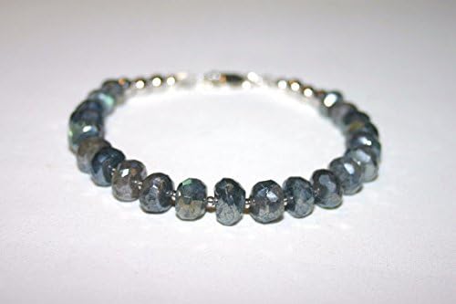 mystic labradorite bracelet for men 2.5mm -6x5 mm