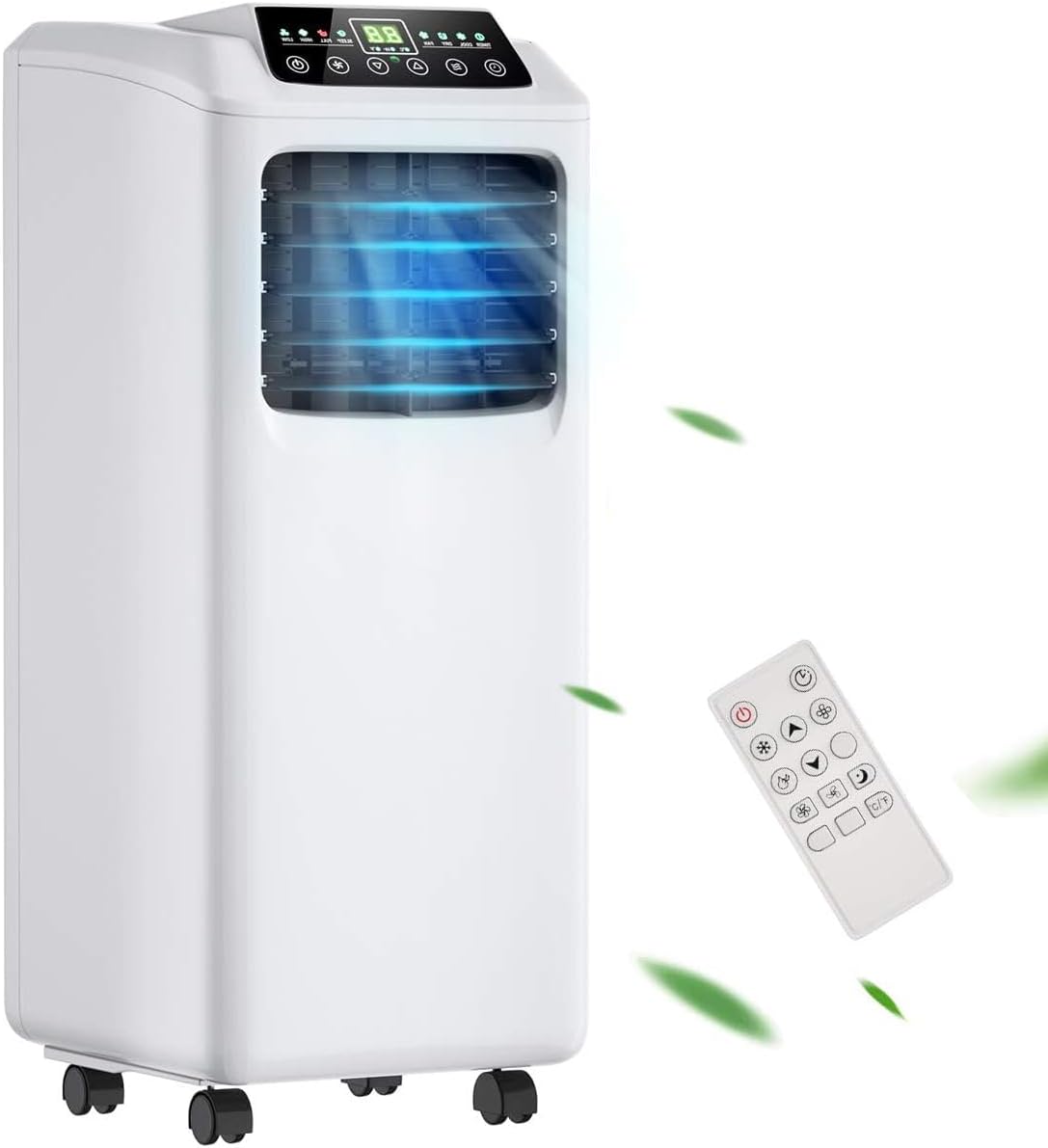 DORTALA 8000BTU Portable Air Conditioner 3-in-1 Floor AC Unit w/Dehumidifier, Quiet AC Unit Cools Rooms to 230 sq.ft LED Display, Remote Control, Complete Window Mount Exhaust Kit, 30inch