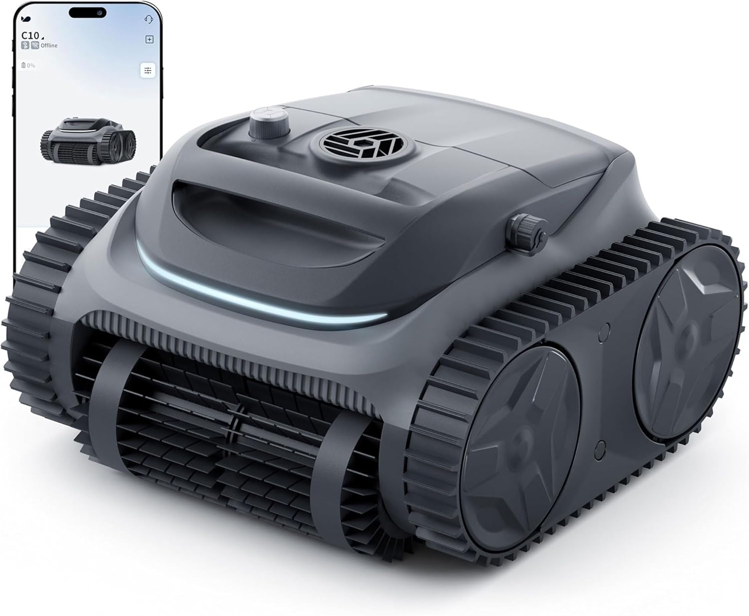 700 C10E Pool Cleaner Robot, Robotic Cordless Pool Vacuum w/Superior Suction, Triple Motors, Smart Navigation, APP Control, Wall/Waterline, 210-Min Runtime for Inground Pools up to 861 Sq.Ft