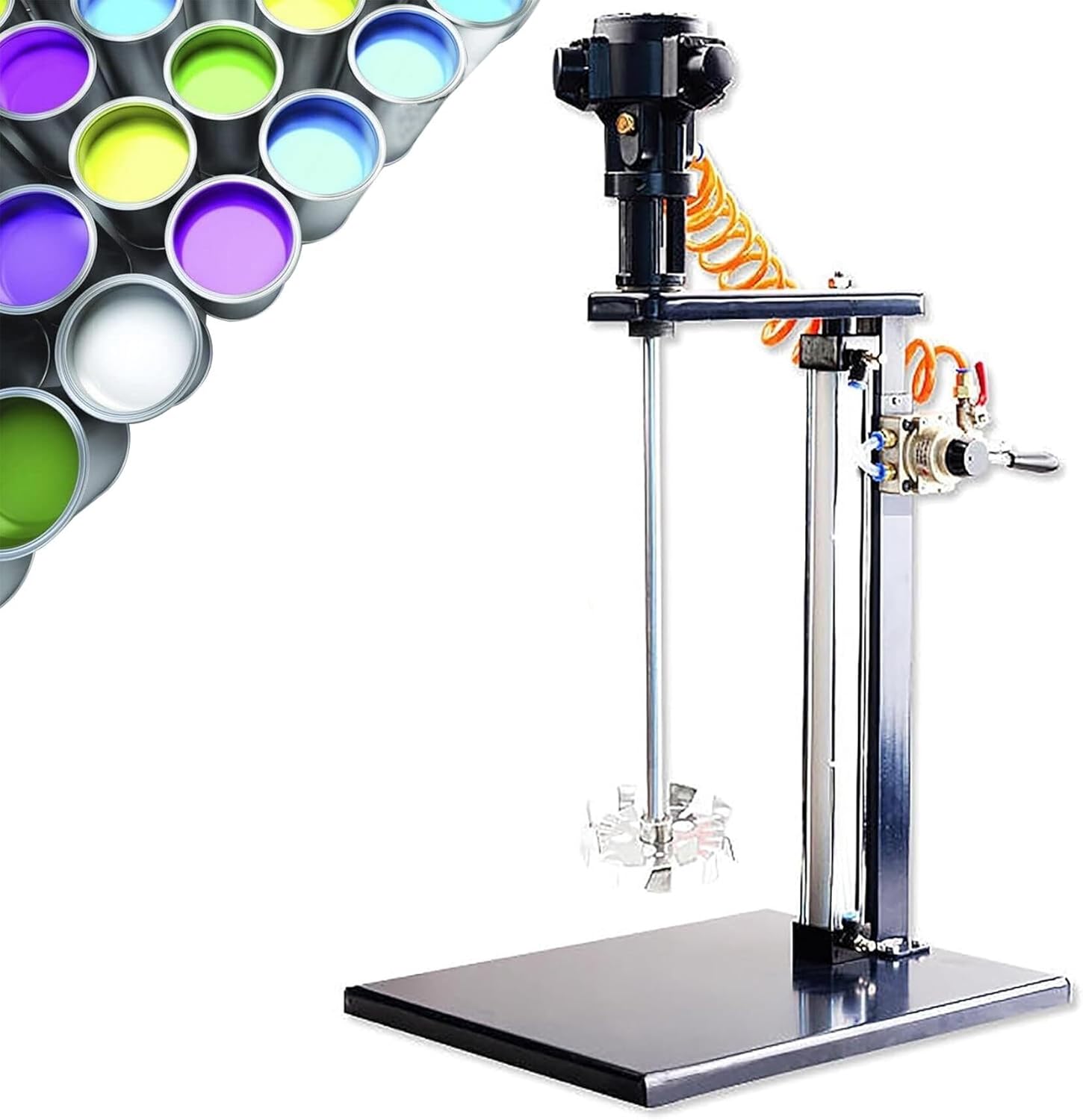 Pneumatic Paint Mixer Machine, Paddle Mixer with Stand, Desktop Vertical Air Agitator, Height Adjustable, Ink Coating Mix Tool