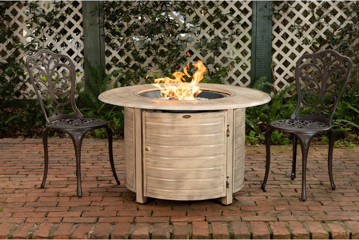 Round Propane Fire Pit - 55000 BTU Aluminum Outdoor Heater