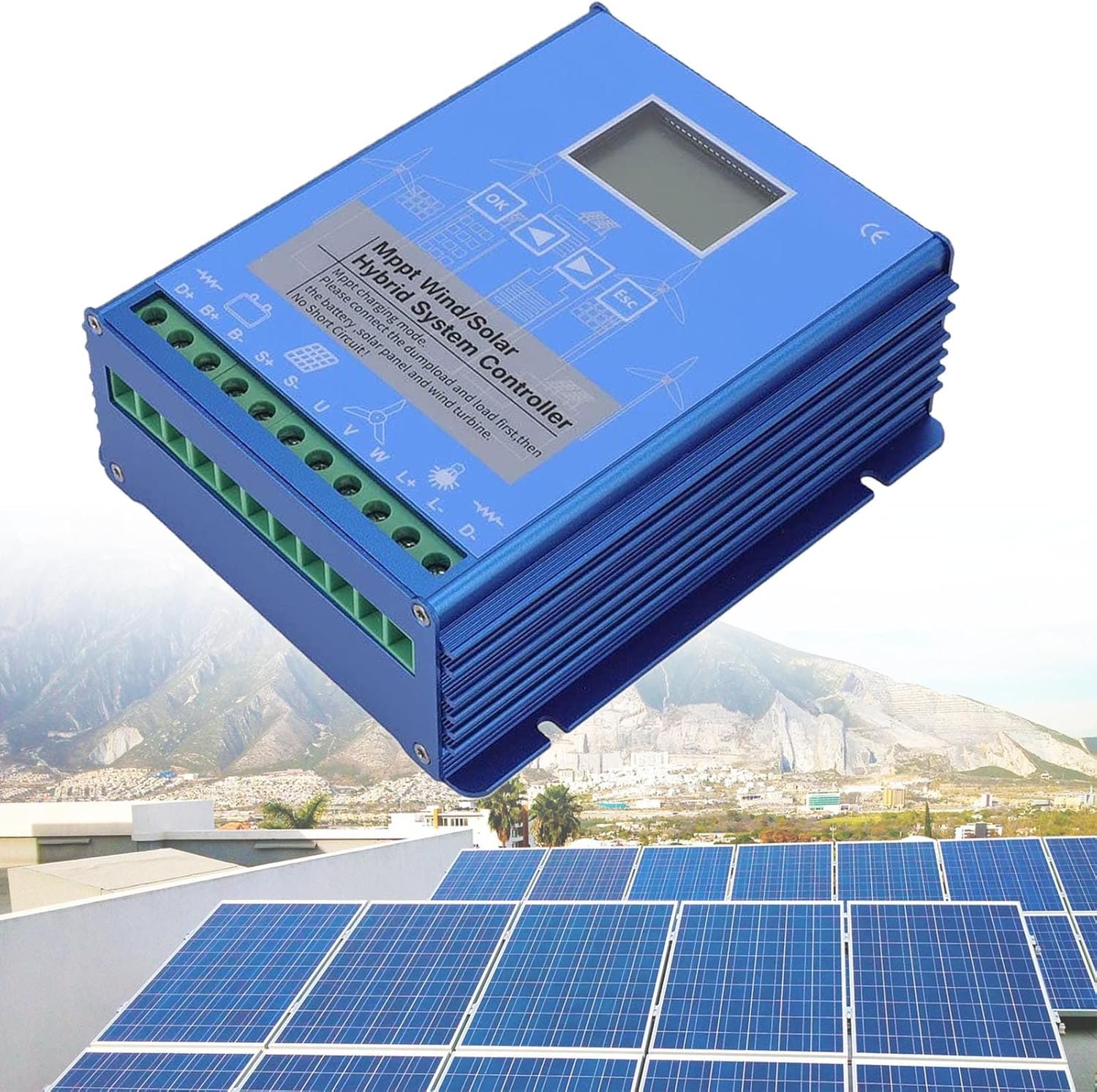 12V/24V/48V MPPT Wind Solar Controller Solar Wind Power Accessories, Universal LCD Energy Controller Wind Photovoltaic,48v-12000w