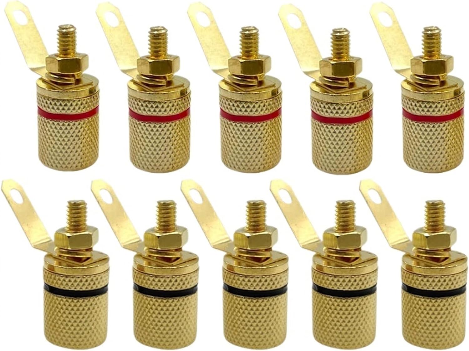 40Pcs Gold Plated Amplifier Speaker Terminal Binding Post Banana Socket Connector Suitable for 4mm Banana Plugs(40 Black)