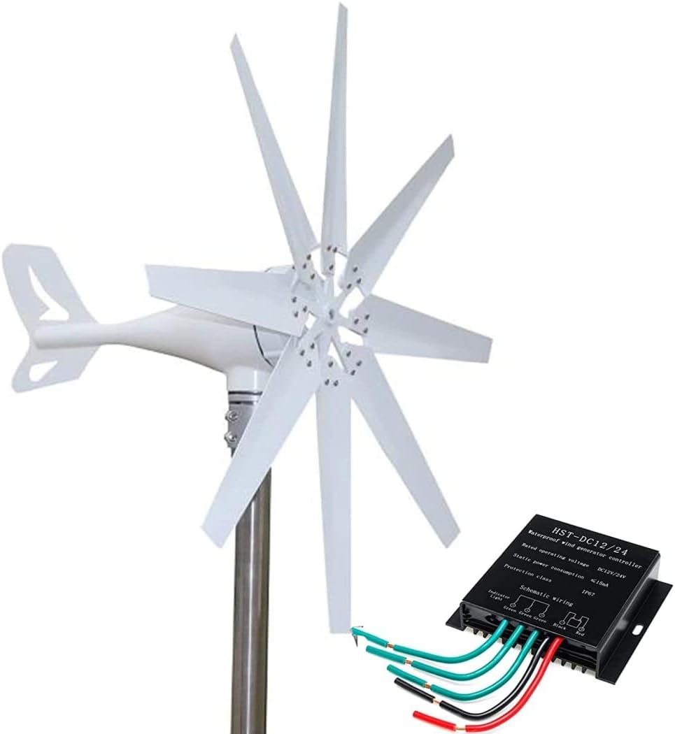 LiuSj JUnSt Wind Turbine Generatorkit, 8000W 8 Blades Free Energy Windmill 12V 24V 48V Wind Power with Controller for Home Outdoor Camping Use