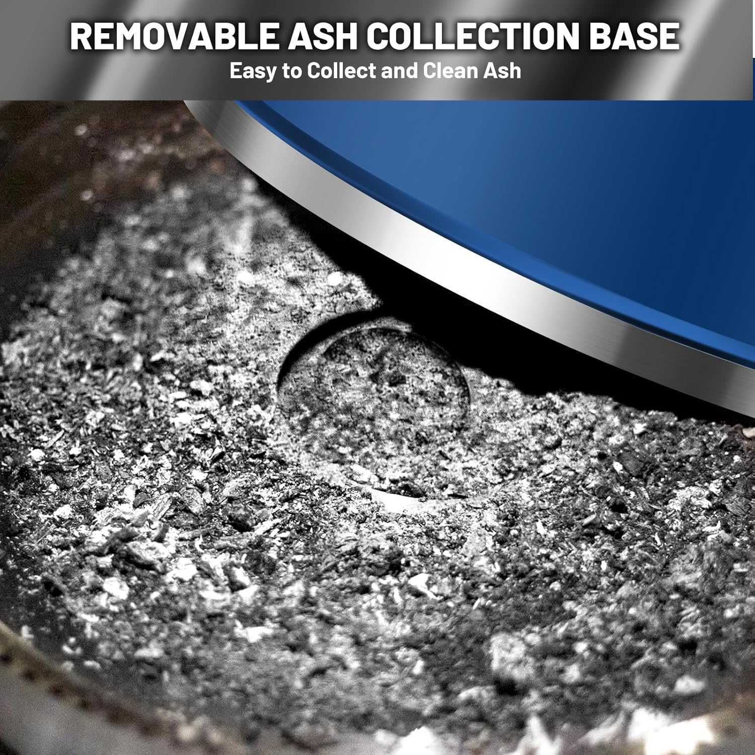 GarveeLife Smokeless Firepit, 20 in Stainless Steel Outdoor Portable Fire Pit with Removable Ash Pan and Carry Bag, Wood Burning Firepits for Outside with Stand, Ideal for 4-6 People, Blue