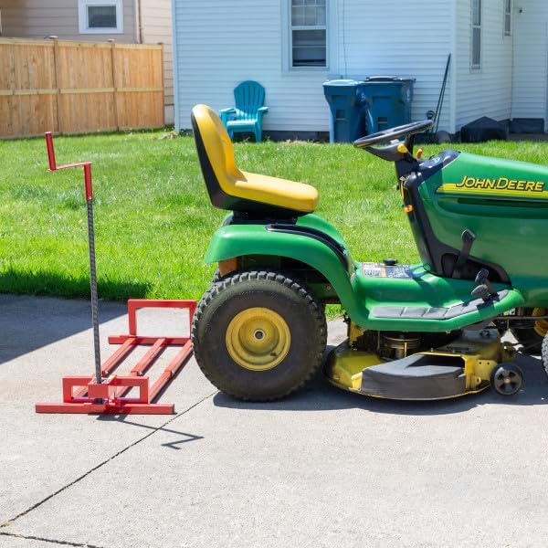 Mower Lift - 880lb Capacity Lawn Mower Lift Jack - Telescopic Maintenance Jack for Mowers and Tractors - Riding Mower Accessories by Stalwart (Red)