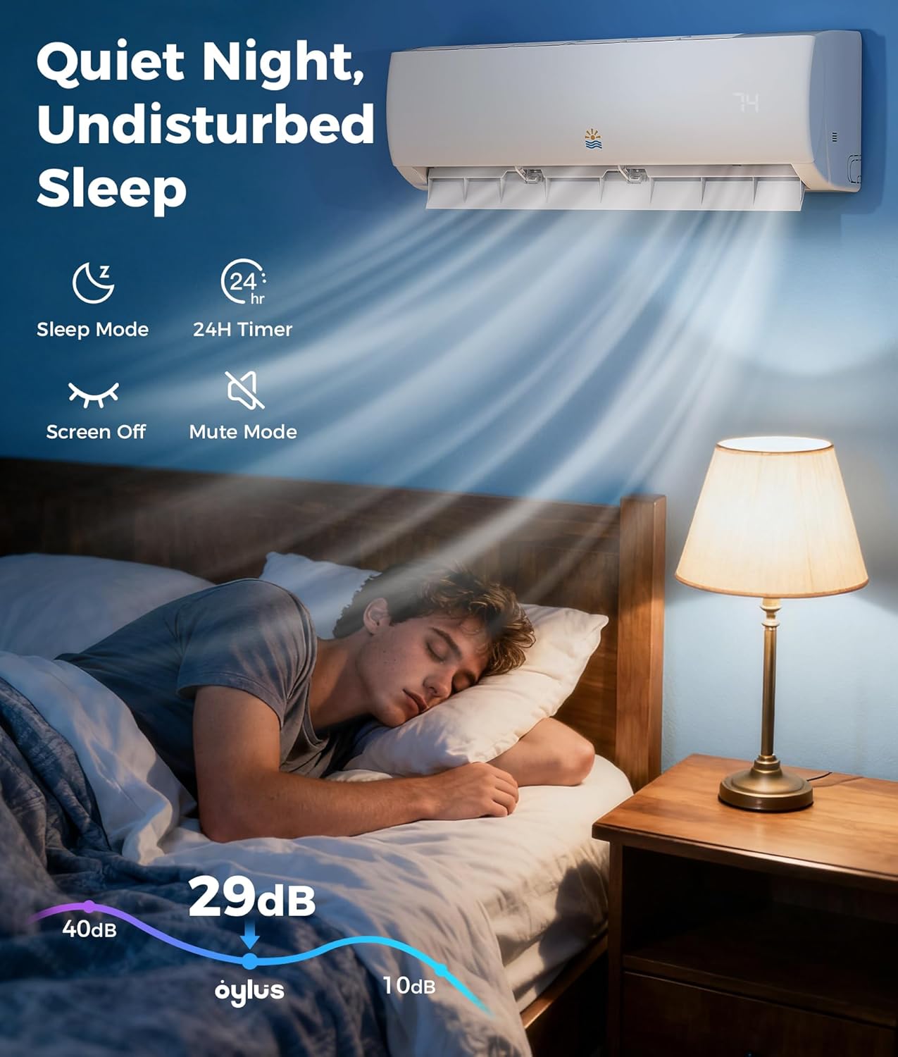 Mini Split Ac/Heating System - 11500 BTU Ductless Pre-Charged Mini Split Air Conditioner with Heat Pump, 17 SEER2 115V Energy Efficient Ac Unit Up to 750 Sq.Ft, Complete Installation Kit