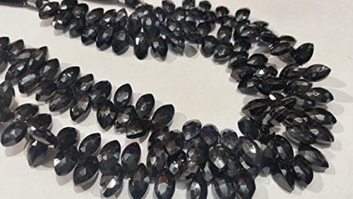 markis faceted black spinel good briolette, size of markis shape 6x11mm 10