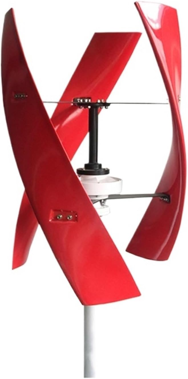 Wind Turbines, Home Farm Low Noise Vertical Wind Turbine Generators 10000W 12V 24V 48V Farm 10KW Small Upright Windmill Low Wind Speed Starting Wind Turbines(Red-Acc,24V_10KW)