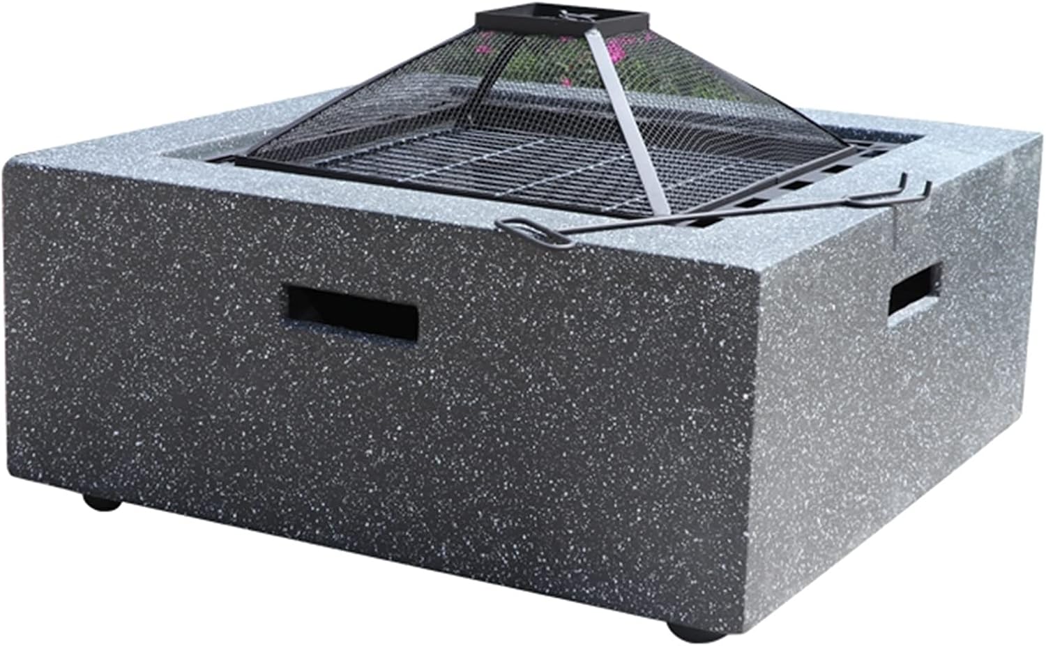 Outdoor Fire Pit 71cm Garden Terrace Heavy-Duty BBQ Table, Outdoor Cooking Fire Pit, Wood Burning Fire Bowl, Multi-Function Heating Fireplace