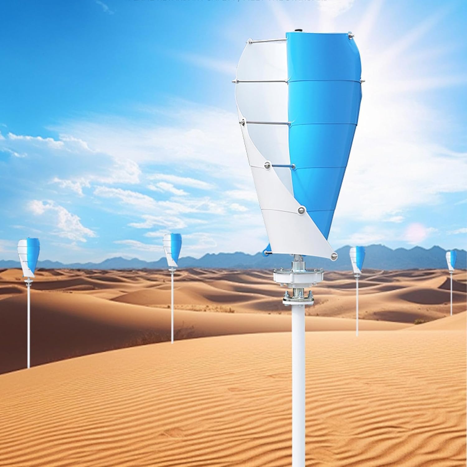 CHRISK 3000W Wind Turbine Generator, Windmill Generator Wind Turbine Businesses 10 Blade Wind Controller Turbine Generator Kit for Boats