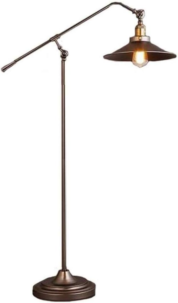 Floor Lamp Standing Lamp for Bedroom American Countryside Vintage Loft Style Personality Long Arm Floor Lamp Study Room Foyer Bedroon Floor Light (Color : Bronze)
