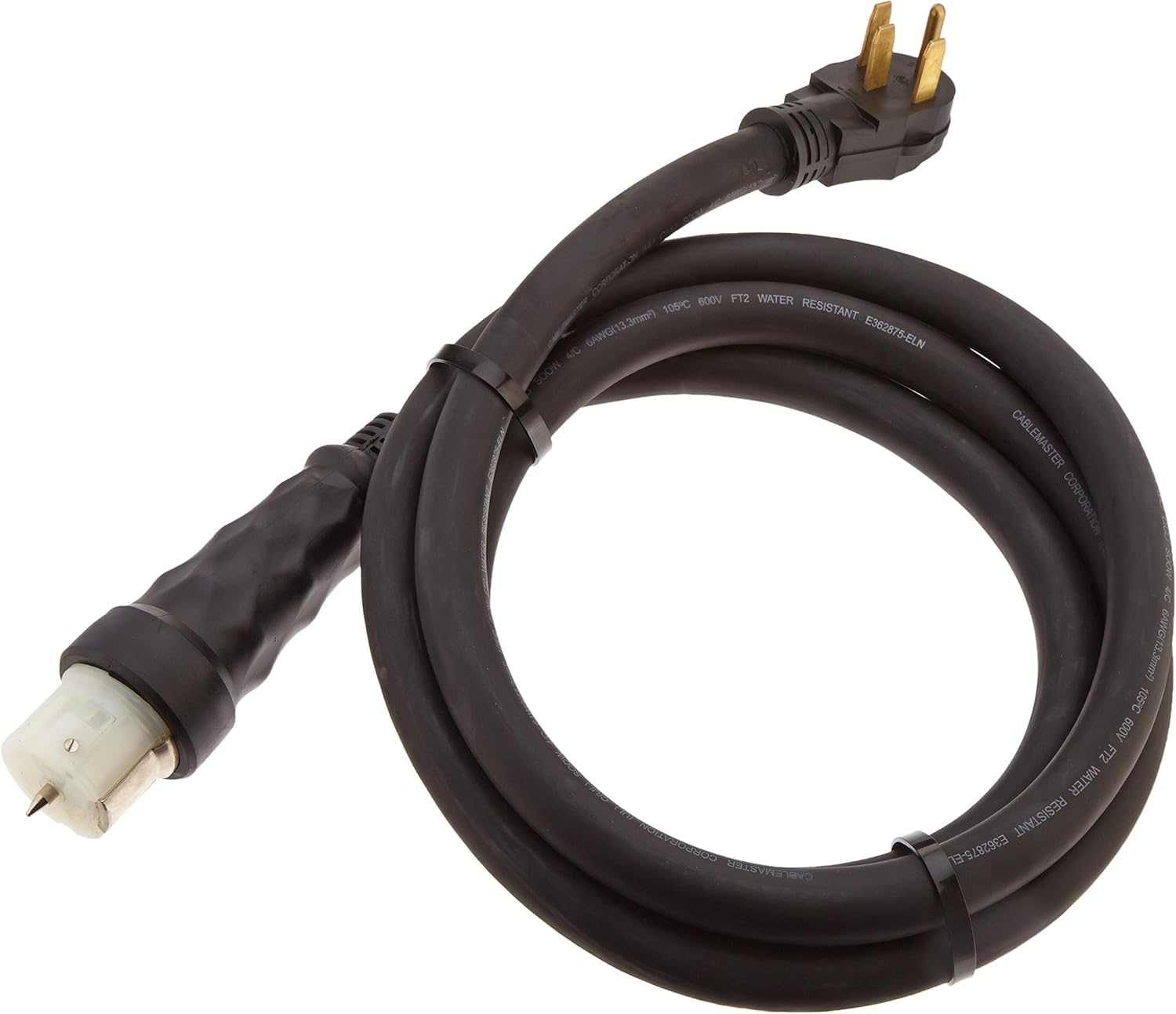 Generac 6330 10-Foot 50-Amp Generator Cord for Safe and Reliable Power Transfer, Made of Weather Resistant Rubber with Twist-Lock Ends, black