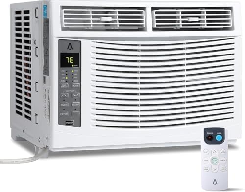 6000 Btu Window-Mounted Air Conditioner, Cools Up to 250 Sq Energy Saving Window AC Unit with 3 Adjustable Fan Speeds,Quiet Operation, Perfect for Bedroom,Dormitory,Apartment