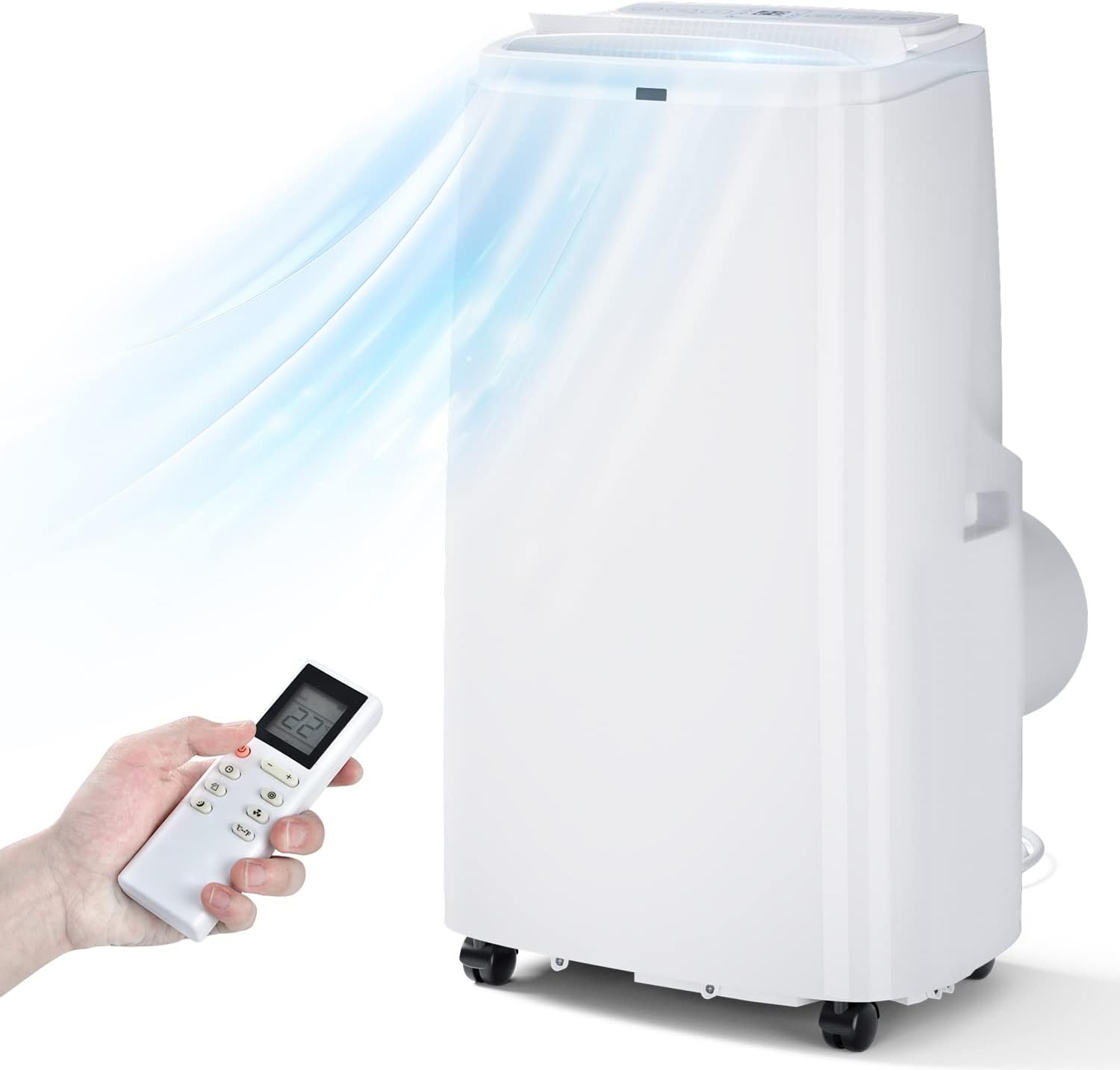 ARLIME Portable Air Conditioner, 9000 BTU AC Units with Fan & Dehumidifier Cools up to 350 sq.ft, Digital Display & Remote Control, Floor Air Conditioner w/Window Kit for Room, Office, Dorm, Bedroom