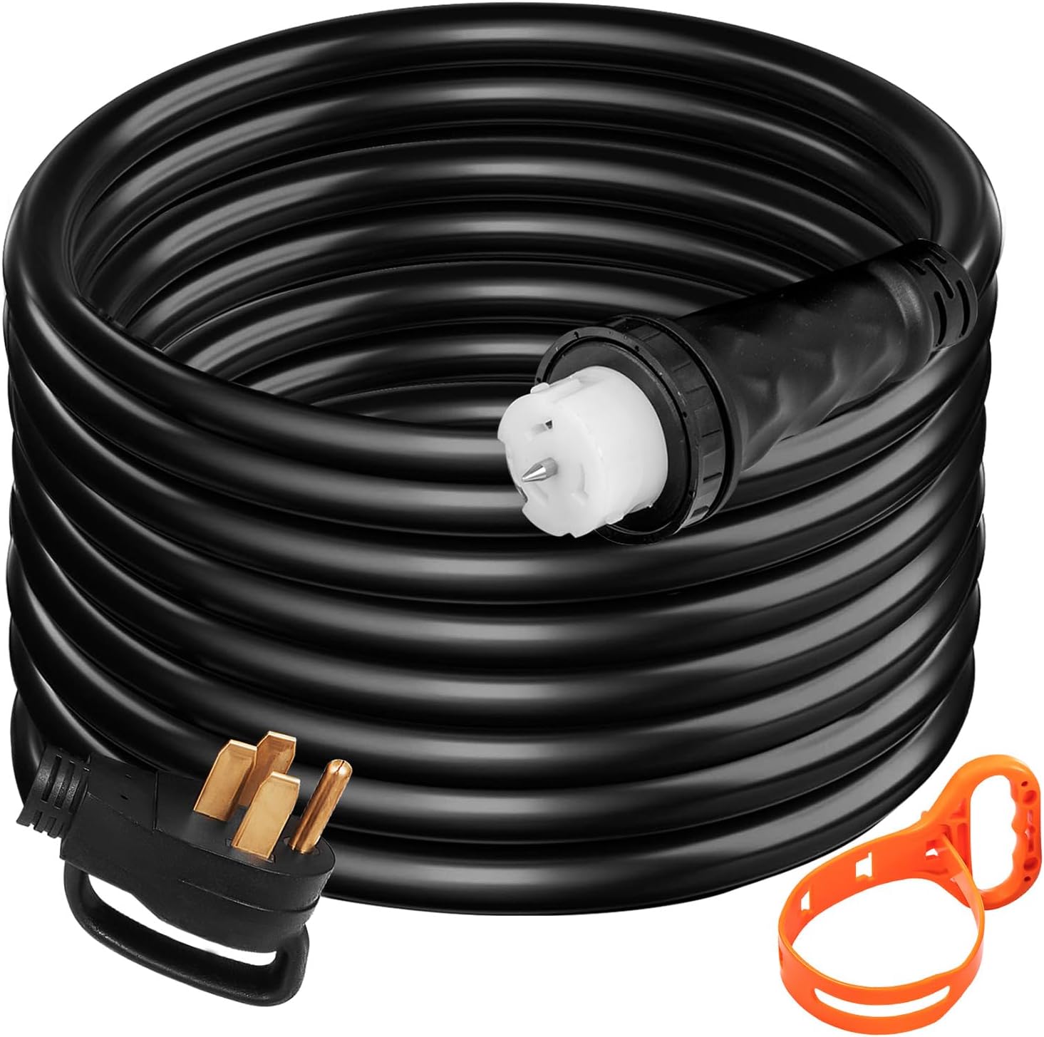 Happybuy 30FT Generator Power Cord, 50A 125/250V, 14-50P to CS6364 Locking Plug – Heavy-Duty Extension Cord for Safe Power Transfer, Weatherproof, UL-Listed