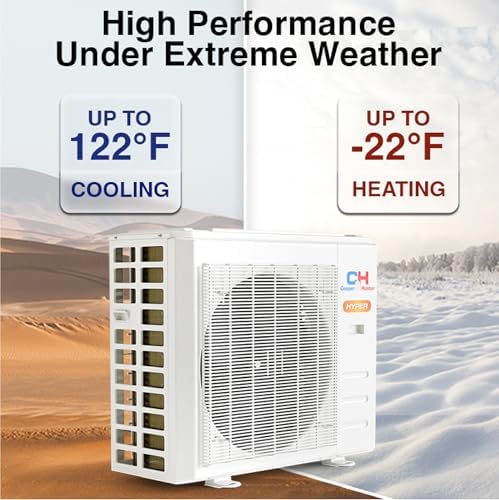 Cooper & Hunter 19,000 BTU Hyper Heat 2-Zone Ductless Mini Split Air Conditioner & Heat Pump – 6K+6K 1-Way Ceiling Cassette Air Handlers – 22 SEER2 – 25FT Installation Kits – 230V