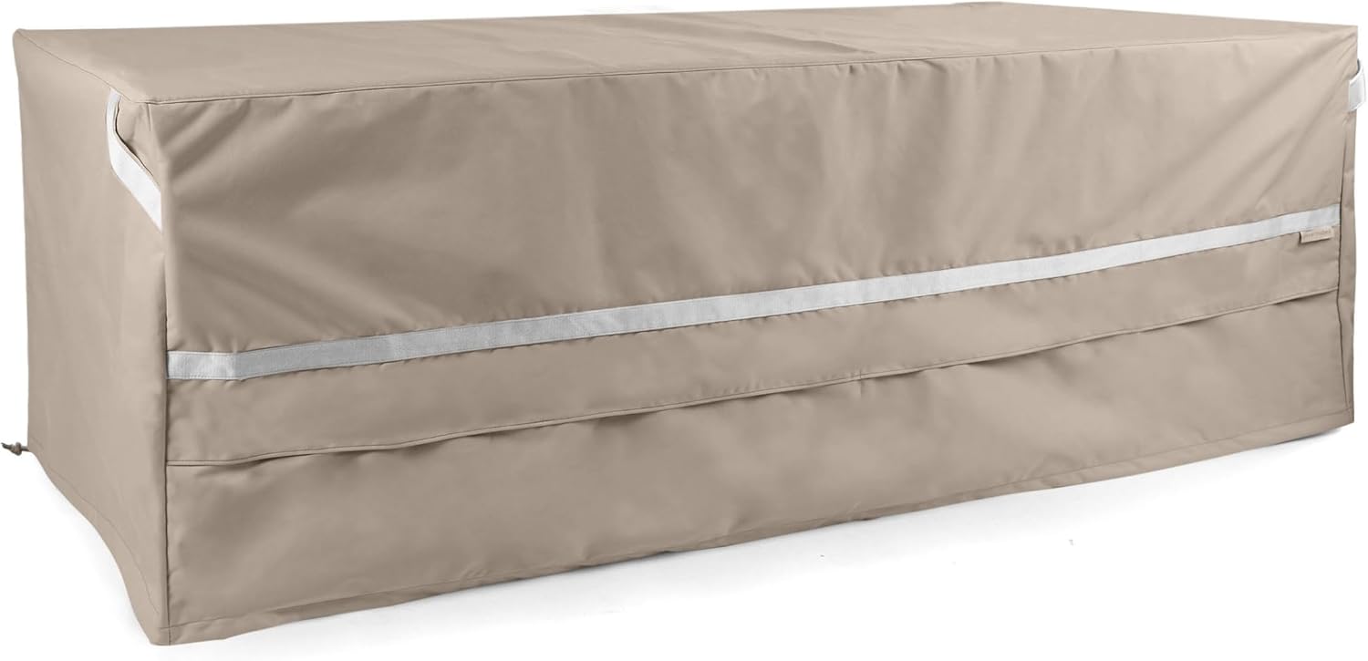 Covermates Rectangular Firepit Cover - Premium Polyester, Weather Resistant, Drawcord Hem, Fire Pit Covers, Rectangular 72W x 42D x 35H, Clay