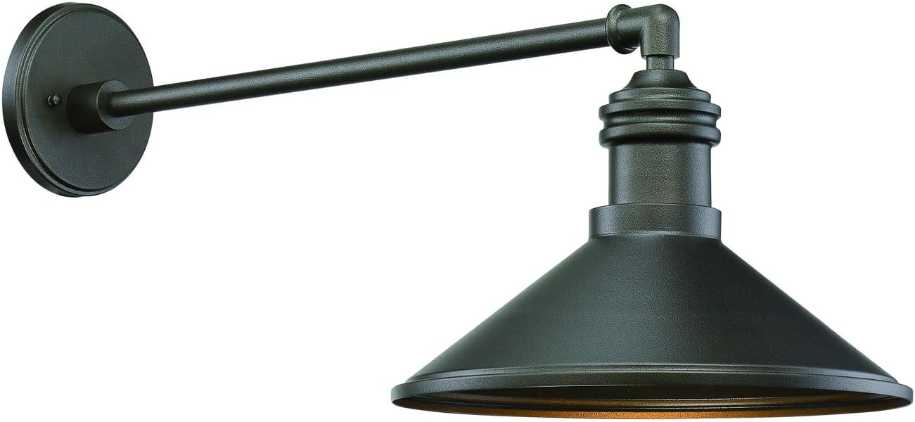 Minka Great Outdoors 7986-14-172 Rlm - Refelctive Lighting by Minka - Shade - 5.25 inches Tall by 14 inches Wide, Smoked Iron Finish