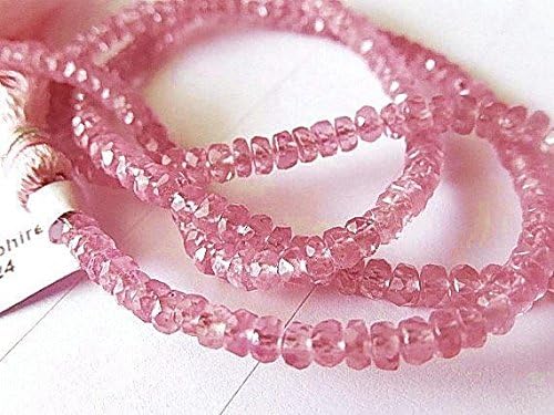sapphire gemstone. precious gemstone bead. pink sapphire faceted rondelle 3.5mm 4