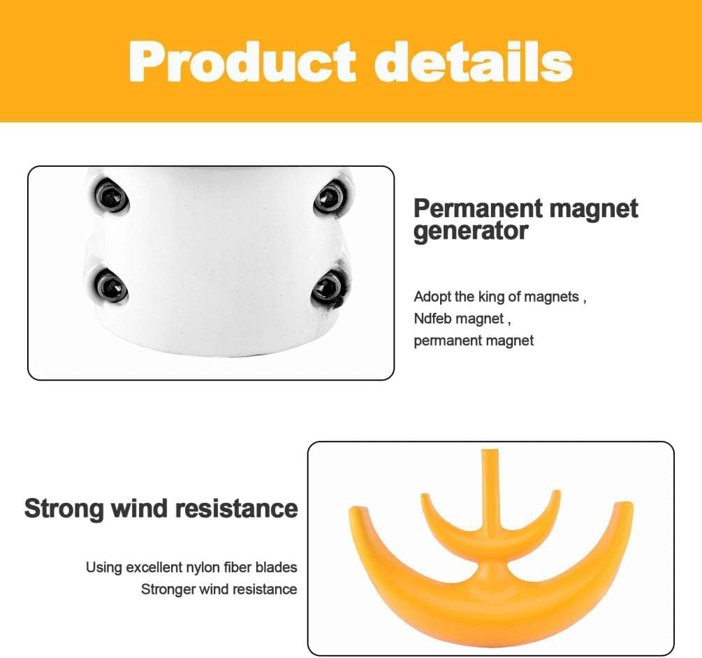 Wind Generator Kit Wind Turbine Generator Kit,12000w with 5 Blade, Wind Power Generator for Marine, RV, Home, Hybrid Solar Wind System