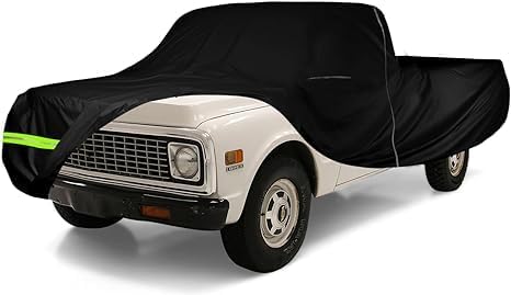 Waterproof Car Cover Compatible with Chevrolet C10/20 K10/20 1960-1987 Standard Cab Long Bed Accessories, 420D All Weather Car Covers with Zipper&Lock for Car Dust Snow Rain Hail Protection