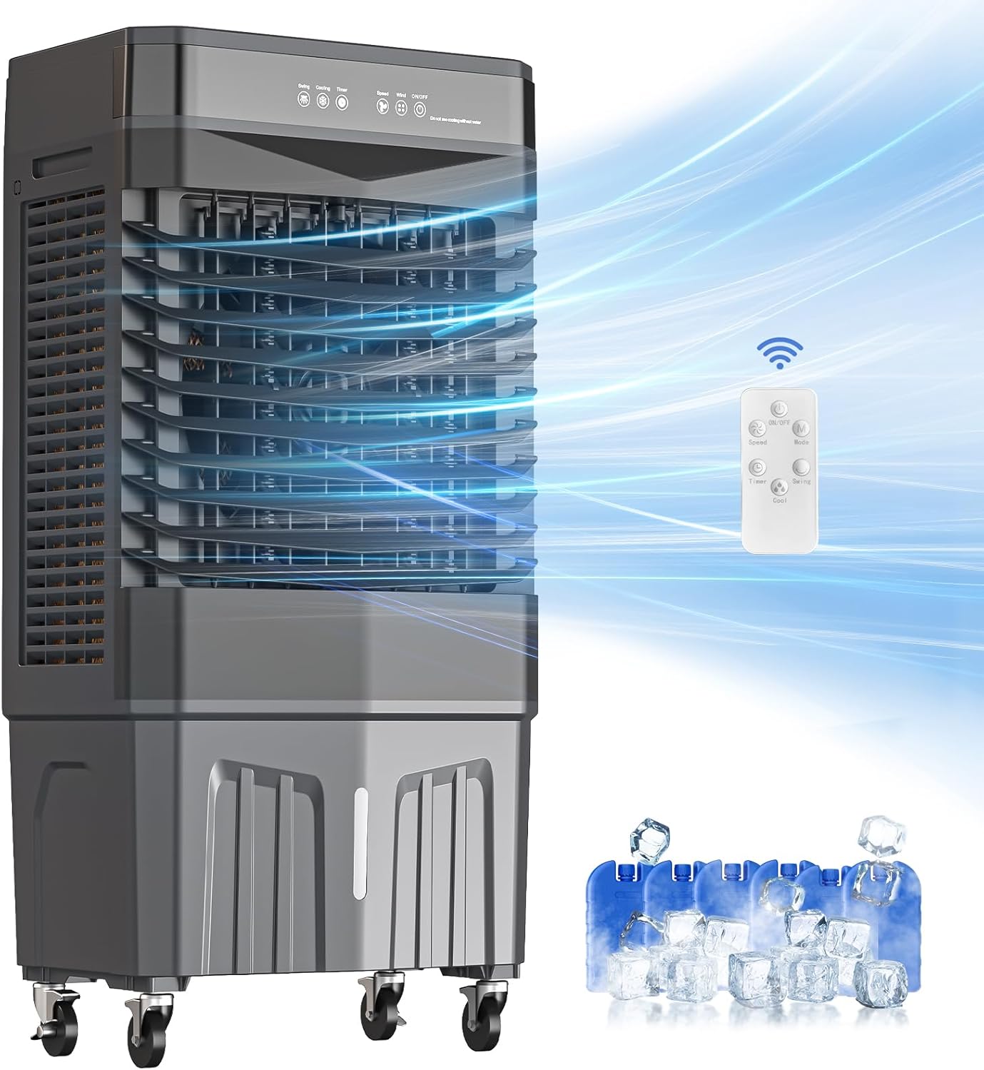 Auertech 2800CFM Swamp Cooler with Remote, 8.2 Gal Evaporative Air Cooler with 12H Timer, 120°Oscillation, 3 Speeds, Indoor Outdoor Portable Swamp Cooler Air Conditioner for Room, Garage