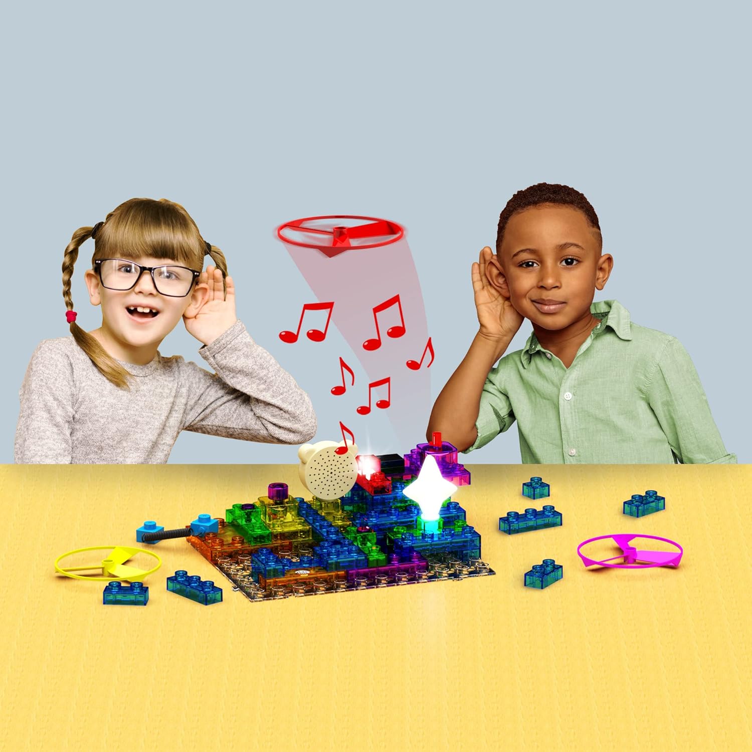 E-BLOX Building Blocks Circuit Kit 120 Projects, Build Your Own Sound Machine & Radio, Build Real Working FM Radio & Listen to Favorite Station, 8+