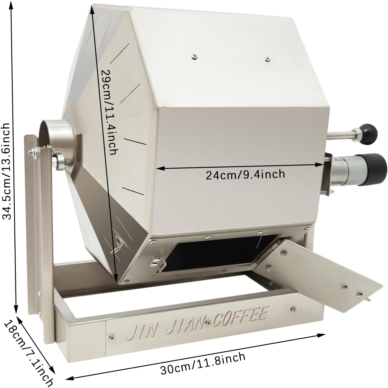 Coffee Bean Roaster, 14.5L/3.83Gal Electric Coffee Bean Baker Peanut Roaster Stainless Steel Electric Peanut Roaster Commercial Automatic Rotary Gas Burner Drum Roaster Machine for Home Restaurant