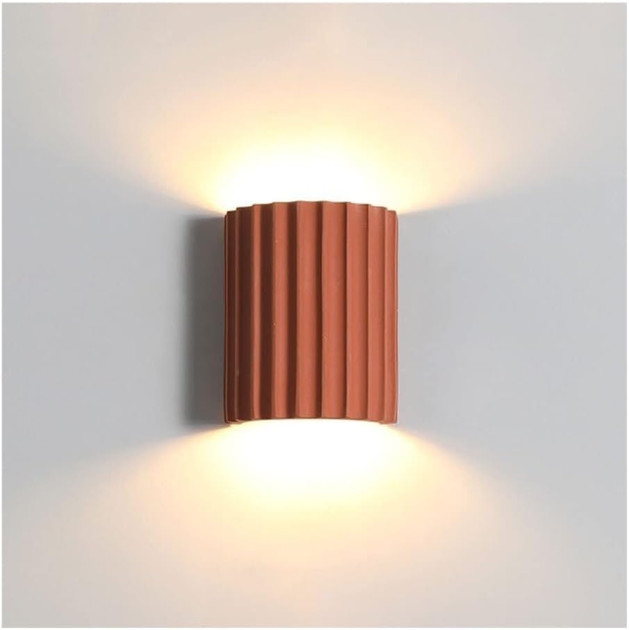 Wall Sconces Nordic Resin Wall Sconce Modern Bedroom Bedside Wall Lamp Indoor Up and Down Illumination Wall Lighting Fixture for Porch Aisle Living Room Background Study(Orange,3000K)