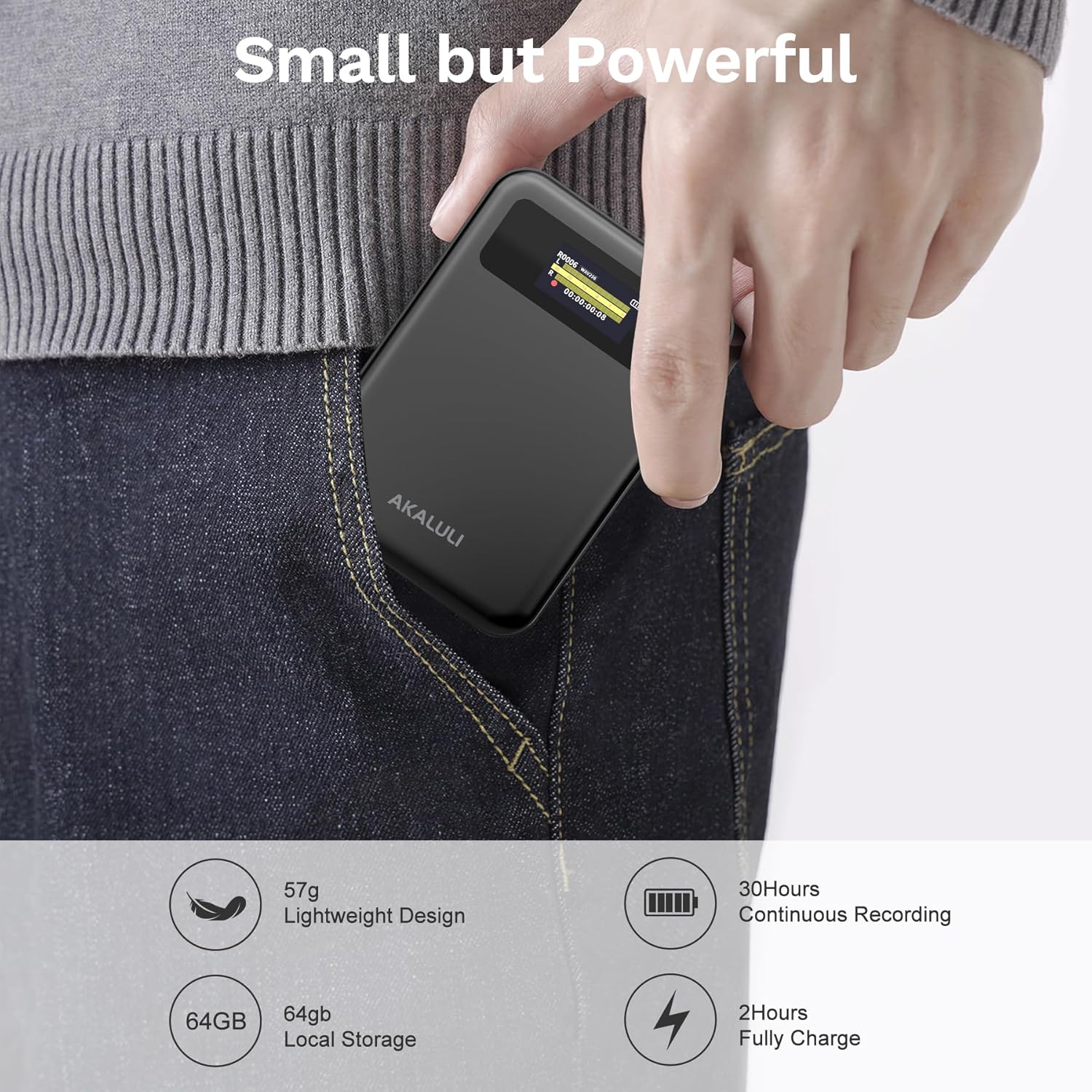 64GB AI Voice Recorder for Meetings,Calls&Lectures - Voice to Text Sound Audio Recorder with Bluetooth,App Control,Transcribe&Summarize by ChatGPT,Dictaphone Recording Device Built-in Magnetic